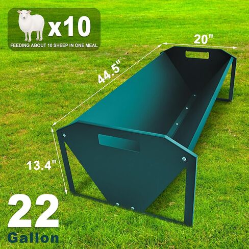 Livestock Feeding Trough 45", Heavy Duty 22 Gallon Capacity Livestock Trough, Galvanized Steel Sheep Feeder Trough for Horse, Goat, Sheep, Cattle, Cow, Pig, Alpaca in Saudi Arabia