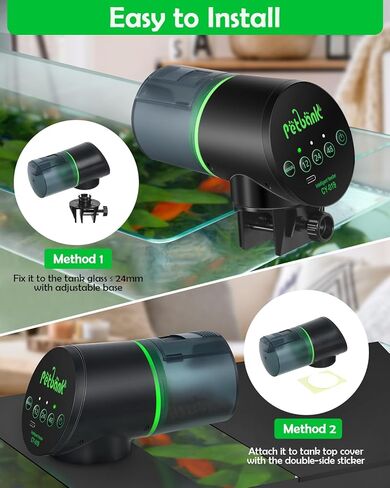 Automatic Fish Feeder for Aquarium - Rechargeable Fish Food Auto Dispenser Vacation Turtle Feeder with USB Charger Cable，LCD Screen, Customized Schedule in Kuwait