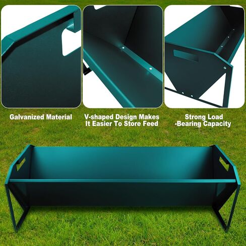 Livestock Feeding Trough 45", Heavy Duty 22 Gallon Capacity Livestock Trough, Galvanized Steel Sheep Feeder Trough for Horse, Goat, Sheep, Cattle, Cow, Pig, Alpaca in Saudi Arabia