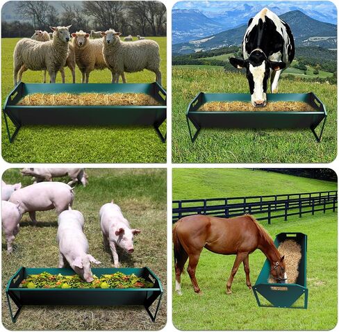 Livestock Feeding Trough 45", Heavy Duty 22 Gallon Capacity Livestock Trough, Galvanized Steel Sheep Feeder Trough for Horse, Goat, Sheep, Cattle, Cow, Pig, Alpaca in Saudi Arabia
