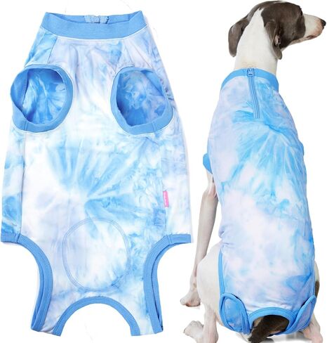 Dog Surgery Recovery Suit for Large Female Spay,Anti Licking Dog Surgical Recovery Onesie,Fashion Striped Purple L in Saudi Arabia