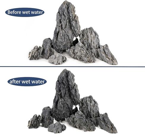 Seiryu Stones Natural Slate Stone Rocks 2 to 6 inch Aquariums Stone for Aquascaping, Aquariums, Terrariums, Vivariums Decorative Stone,Reptile Enclosures,Paludariums,and Gardens（5Lb） in Saudi Arabia