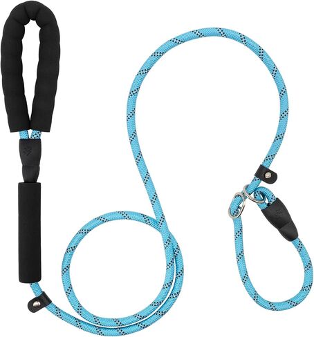 6 FT Dog Training Leash Durability No Pull Polyester Loop Dog Lead Rope with Two Padded Handles and Reflective Thread for Small and Medium Dogs, Black in Saudi Arabia