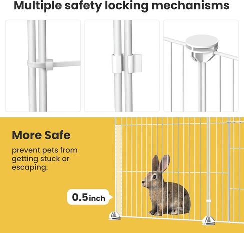 C&C Guinea Pig Cage - 12 Panels Expandable Pet Playpen with Waterproof Liner, Small Animal Enclosure for Rabbit, Bunny, Puppy, Kitten, Ferret, Indoor/Outdoor Yard Fence, Black in Saudi Arabia
