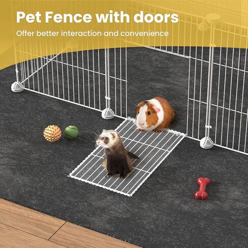 C&C Guinea Pig Cage - 12 Panels Expandable Pet Playpen with Waterproof Liner, Small Animal Enclosure for Rabbit, Bunny, Puppy, Kitten, Ferret, Indoor/Outdoor Yard Fence, Black in Saudi Arabia