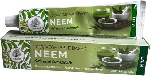 معجون أسنان النيم الطبيعي | 6.42 أوقية. أنبوب | معجون أسنان طبيعي بالكامل بالنيم والنعناع | نكهة النعناع | معجون أسنان نفس منعش | خالي من الفلورايد in Kuwait
