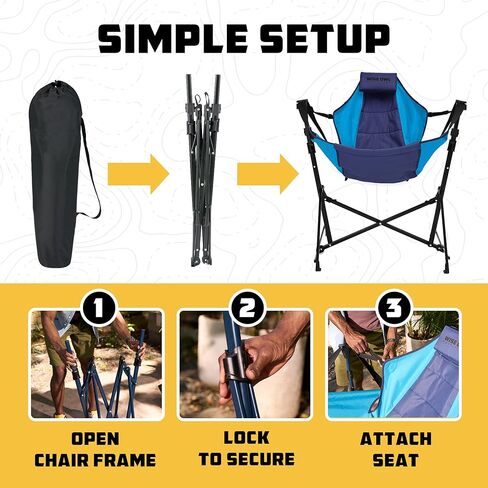 Wise Owl Outfitters Ultimate Comfort Camping Hammock Chair - Adjustable Height, Backrest, and Padded Seat - Perfect for Short & Tall Adventurers - Green in Saudi Arabia