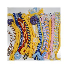 Baba&Nana Braided Fleece Dog Tug Toy, Assorted Colors Dog Rope Toy with Ball, Interactive Tug of War Dog Toy for Large & Medium & Puppy Dogs (Pink/Faux Fur)