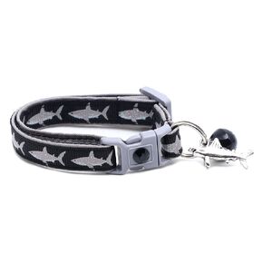 Great White Shark Cat Collar - Safety - Breakaway - Charm and Bell - Pugs2Persians (Large(10lbs & up), Red)