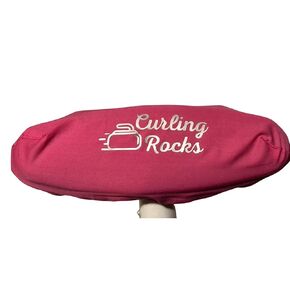 Pink Curling Broom Cover Handmade with Curling Rocks with stones Unique Christmas Gift