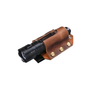 Personalized full grain Leather flashlight holster, distressed leather flashlight belt holder with belt clip, duty belt flashlight holder Z03-LFH05SFBA