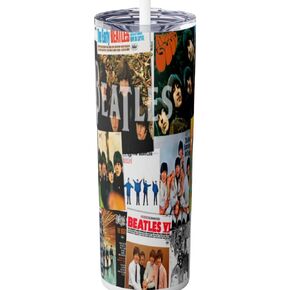 Beatles Skinny Tumbler 20 Oz 70s Gifts For Grandpa, Slim Insulated Stainless Steel Drinkware With Straw & Lid, Rock N Roll Music Gift For Fans, Iconic Travel Accessory For Hot & Cold Drinks