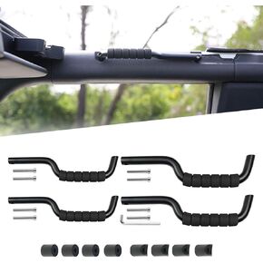 Front & Rear Roll Bar Grab Handles Compatible with 2023 2022 2021 Bronco 4 Door, Carbon Steel Grip Handles Bronco Interior Accessories, 4 Pack(Not Fit Bronco Sport)