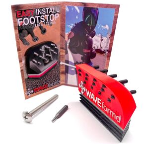 A-Frame Footstop for Longboard Skateboard, Downhill or Surfskate w/Aluminum CNC Grip Tile