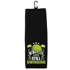 70 Years and Still Swinging Tri-fold 100% Microfiber Waffle Weave Golf Towel for Grandpa Dad 70th Birthday
