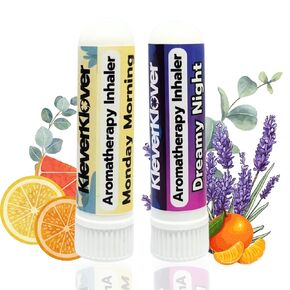 Aromatherapy Nasal Inhaler Stick (2 Pcs) - Monday Morning & Dreamy Night | Daily Routine - Relaxation, Natural Calm, Sleep Aid, Refresh & Mood Uplift with 100% Natural Essential Oils