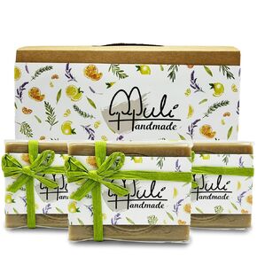 Natural Handemade Bar Soap for Men and Women with Essential oils, Scented Bar Soaps for Bath, Fragrance Regular Use Gift Set (Pack of 3) Calendula