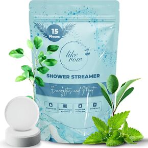 Shower Steamers 15 PCS - Aromatherapy Bath Bombs for Women, Men – Eucalyptus & Mint Oils for Relaxation and Self-Care – Best Gift for Birthdays, Christmas, Stocking Stuffers