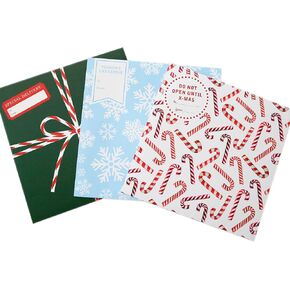 Holiday Calendar Sleeves by Graphique, Set of 3, Christmas Gift Wrap Fits Standard 12" x 12" Monthly Wall Calendars, Decorative Protective Calendar Cover, Peel and Seal Envelope, 12.5" x 12.5"