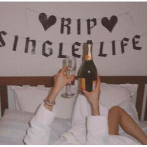 xo, Fetti RIP Single Life Glitter Banner - Black, 5 Ft. | Bachelorette Party Decorations, Fun Bach Backdrop, Bride or Die, Gag Gift