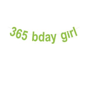 365 Bday Girl، لافتة 365 Bday Girl، 365 Bday Girl ديكورات، لافتة باللون الأخضر الليموني، عيد ميلاد شقي، زينة عيد ميلاد شقي، صيف شقي، لافتة شقي