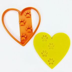 Heart with Dog Paws Cookie Cutter Suitable for Cookie dough Fondant Craft Clay Biscuit dough Sugarcraft Size: 3.8 inches (9.7 cm) (Heart with Paw)