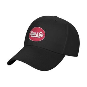 Men'S & Womens Fashion Unique Print With Kum & Go Logo Adjustable Hip Hop Sandwich Baseball Hat Black (Black2)
