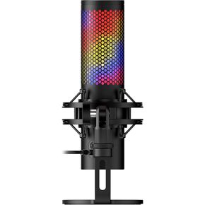 HyperX QuadCast 2 S – USB Microphone, with RGB Lighting, Streaming and Podcasting, with On-Board Controls, LED Lighting, Removable Shock Mount, PC, Mac, USB-C - Black
