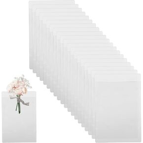 20 Pcs Pocket Boutonniere Plastic Sleeve, No-Lapel Pin Boutonniere Supplies, Boutonniere Pins for Men, Pocket Boutonniere for Men Boutonniere Holder Clear Card Sleeves for Suit Jacket Chest Pocke