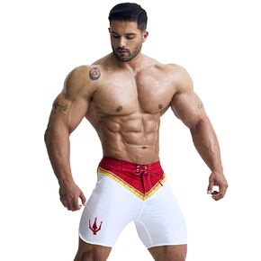FIED IFBB 15inch Mensphysique Board-Shorts Posing Trunks Competition (Royal_Red) (28)