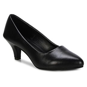 Women's Pointed-Toe Kitten Heel Pumps | Closed-Toe Slip-On Dress Shoes with Cushioned Insole | Pump Heeled for Dressy Casual, Office, Weddings, Party Pumps Shoe (9.5, White)