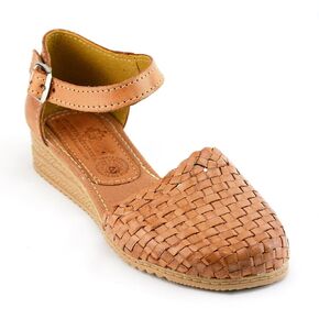 Mexican Leather Boho Shoes for Women - Model H02 (7, Brown)