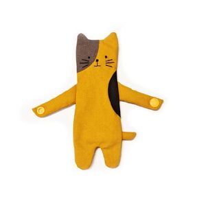 Handmade Cat Key Bag Cute Cat Coinbag Purse Accessories Bag Charms Gift For Cat Lovers (Yellow&Black)