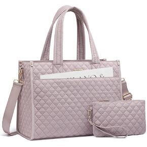LOVEVOOK Laptop Bag for Women,15.6 Inch Laptop Tote Bag for Women,Quilted Work Tote Bags Women, Professional Computer Teacher Bag Business Bag Office Briefcase Purse,Lightweight Shoulder Bag Travel