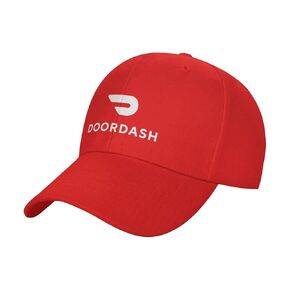 Men'S & Women'S Casual Unique Print With Doordash Logo Adjustable Cool Sandwich Baseball Hat Red (Red1)
