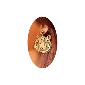 Gold Tiger Earrings Handmade Mascot Football Team Spirit Earrings Fashion Retro Animal Inspired Jewelry Bohemian Lucky Gift (Tiger)
