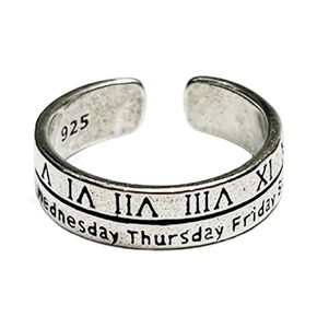 Adjustable 925 Sterling Silver Plated Ring, Wide Band Handmade Stacking Ring, Minimalism Jewelry for Women & Men, Personalized Accessory (Wide band)
