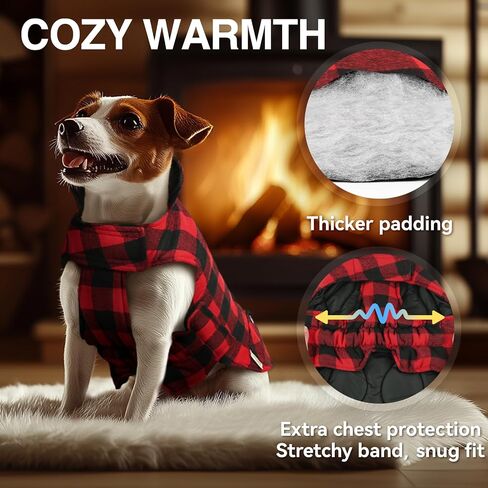 VIVAGLORY SoftJoy Dog Winter Coat Dog Coat British Style Plaid Jacket Dog Vest Apparel & Accessories for Cold Weather Winter Snow Outdoor Reversible Warm Cozy Heavy Duty XXS Green in Saudi Arabia