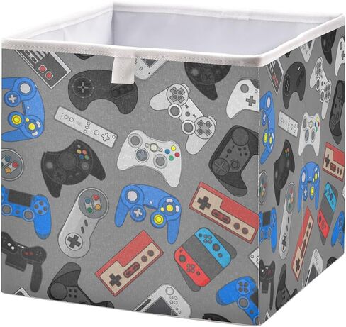 Ollabaky Closet Storage Bin Cute Dog Puppy Fabric Storage Cube Collapsible Waterproof Basket Box Toy Bin Clothes Organizer for Shelves Drawers, R in Saudi Arabia