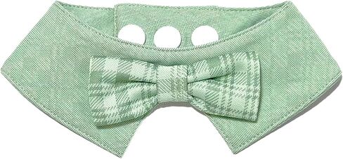 Dog Bandana with Plaid Bow Tie, Soft and Durable Polyester Pet Scarf, 7 Sizes for Cats and Dogs, Adjustable Triple-Snap Closure (Green, 3X-Large) in Saudi Arabia
