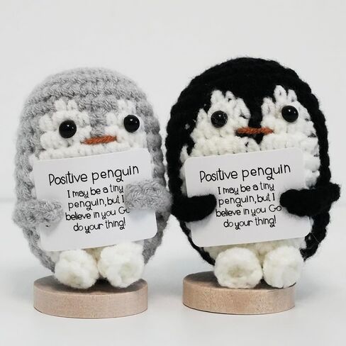 Handmade Mini Positive Crochet Animals,Cute Emotional Support Bee with Wooden Base,Funny Stuff Knitted Doll Stitch Gifts Under 10 Dollars for Women Friend Teen Girl Graduation Birthday Decoration in Saudi Arabia
