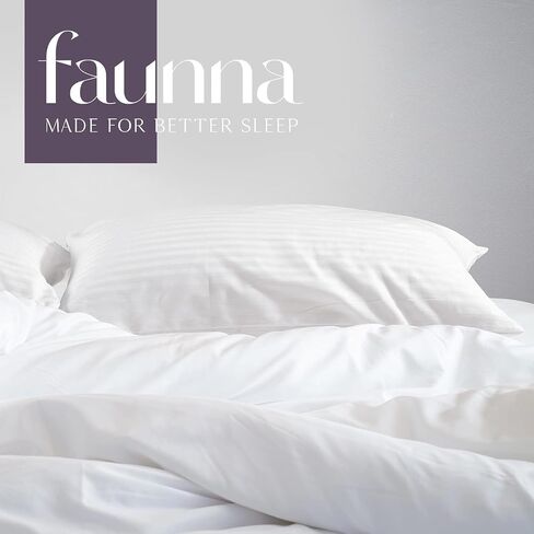 FAUNNA Zippered Pillow Protectors Cover Soft Comfortable Sateen 100% Long Staple Cotton Quiet and Breathable Bed Pillowcase Standard Size 4 Pack,20x26 in Saudi Arabia