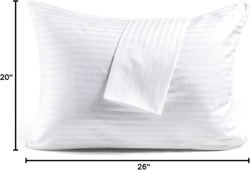 FAUNNA Zippered Pillow Protectors Cover Soft Comfortable Sateen 100% Long Staple Cotton Quiet and Breathable Bed Pillowcase Standard Size 4 Pack,20x26 in Saudi Arabia