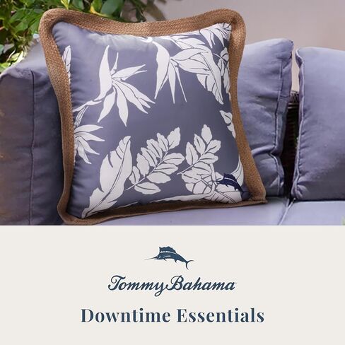 Tommy Bahama Pack of 2 Premium Water-Resistant 18" x 18" Indoor/Outdoor Decorative Pillows with Inserts – Perfect for Patio Furniture, Poolside, and Outdoor Lounging (Navy) in Kuwait