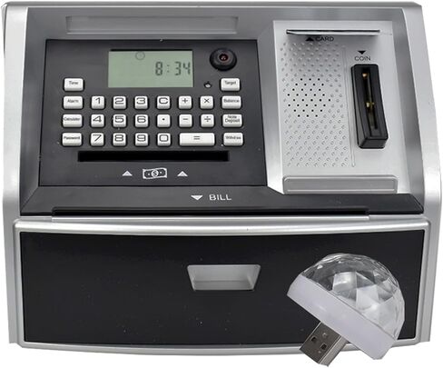 Toy Talking ATM Bank ATM Machine Savings Piggy Bank for Kids with Extended USB Ports for Accessories (Lamp Hot) in Saudi Arabia