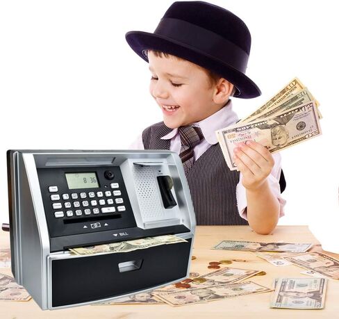 Toy Talking ATM Bank ATM Machine Savings Piggy Bank for Kids with Extended USB Ports for Accessories (Lamp Hot) in Saudi Arabia