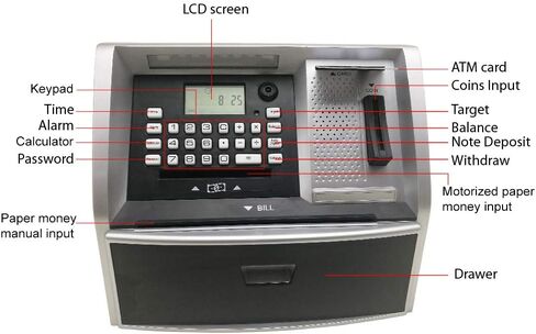 Toy Talking ATM Bank ATM Machine Savings Piggy Bank for Kids with Extended USB Ports for Accessories (Lamp Hot) in Saudi Arabia