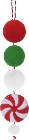 1 Pack Christmas Swinging Hanging Ornament Christmas Plastic Candy Pendant Car Decorations Interior Rearview Mirror Christmas Pomp0m Balls Car Accessories Xmas Tree Decro Gift (Christmas Color) in Saudi Arabia