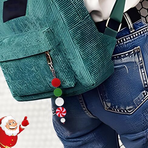 1 Pack Christmas Swinging Hanging Ornament Christmas Plastic Candy Pendant Car Decorations Interior Rearview Mirror Christmas Pomp0m Balls Car Accessories Xmas Tree Decro Gift (Christmas Color) in Saudi Arabia