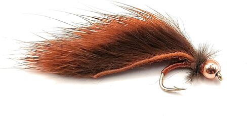 Set of 6 fishing flies, Micro Streamer, Pine Squirrel Leech, Barbed Hook Size 16, many colors available (Olive) in Saudi Arabia